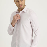 Light Red Long Sleeve Slim Fit Patterned Shirt