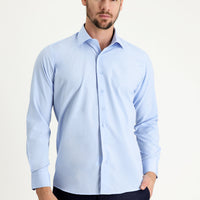 Uçuk Mavi Uzun Kol Slim Fit Dar Kesim Klasik Pamuklu Gömlek