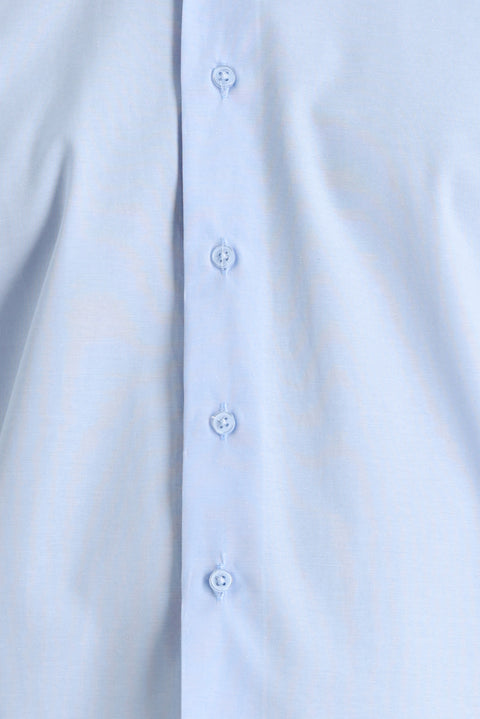 Uçuk Mavi Uzun Kol Slim Fit Dar Kesim Klasik Pamuklu Gömlek