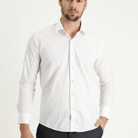 White Long Sleeve Slim Fit Classic Cotton Shirt