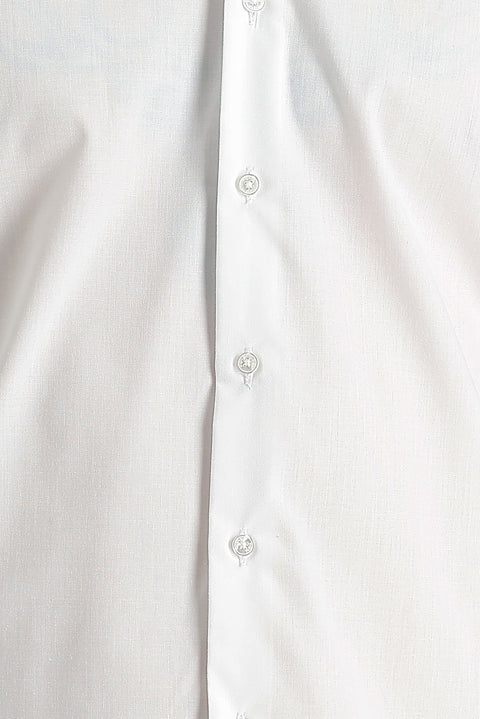 White Long Sleeve Slim Fit Classic Cotton Shirt