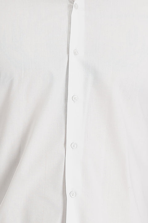 White Long Sleeve Slim Fit Classic Cotton Shirt