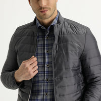 Medium Anthracite Slim Fit Quilted Sport Jacket