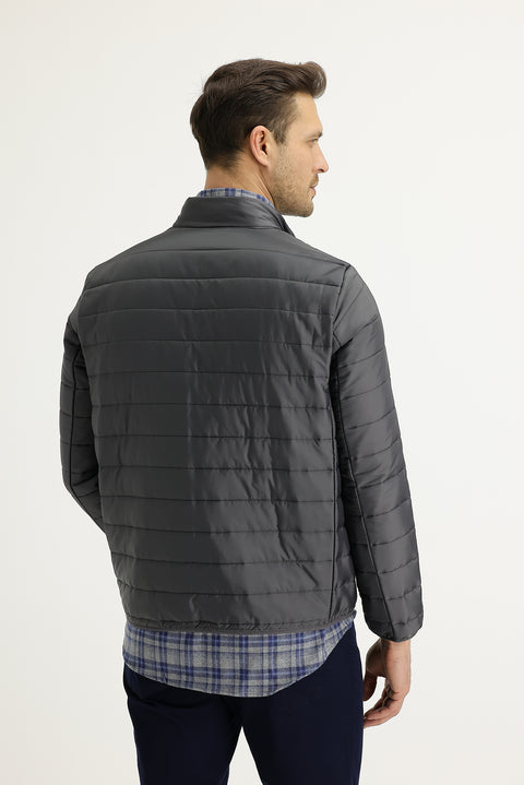 Medium Anthracite Slim Fit Quilted Sport Jacket