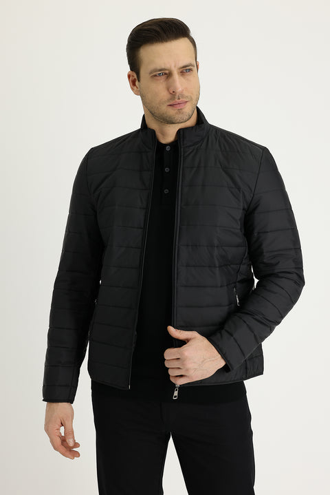 Black Quilted Sport Jacket