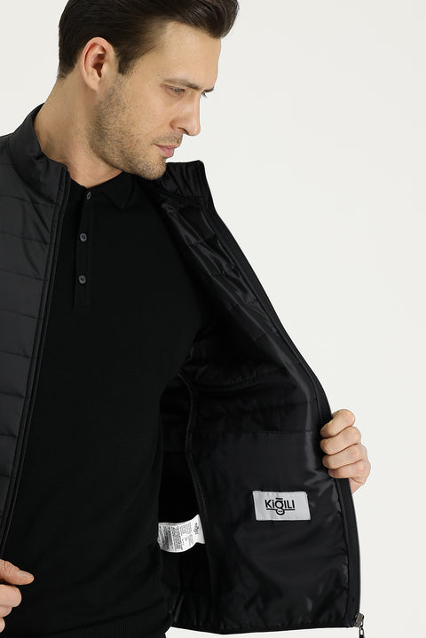 Black Quilted Sport Jacket