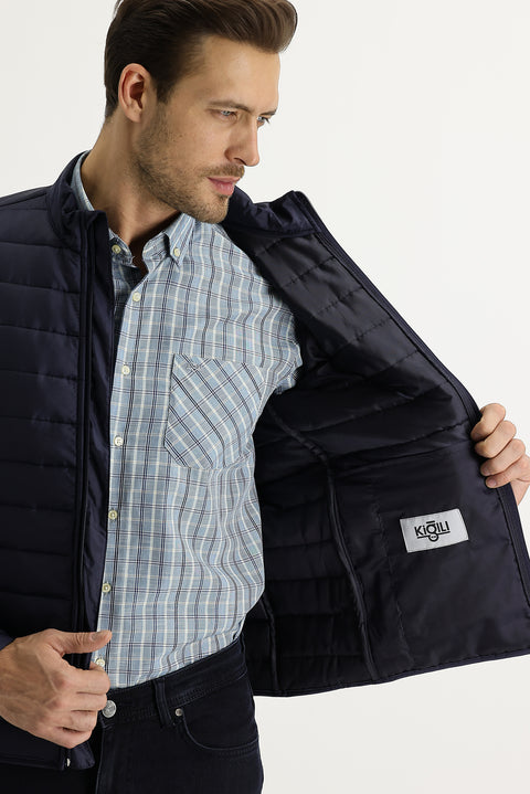 Medium Navy Quilted Sport Jacket