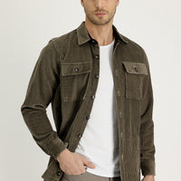 Medium Mink Slim Fit Narrow Cut Shacket Cotton Shirt / Cotton Jacket