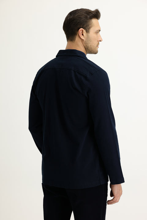 Dark Navy Slim Fit Shacket Shirt/Jacket