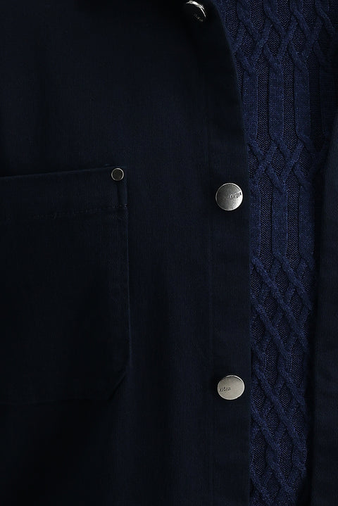 Dark Navy Slim Fit Shacket Shirt/Jacket
