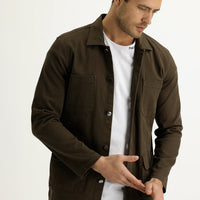Medium Mink Slim Fit Narrow Cut Shacket Shirt / Jacket