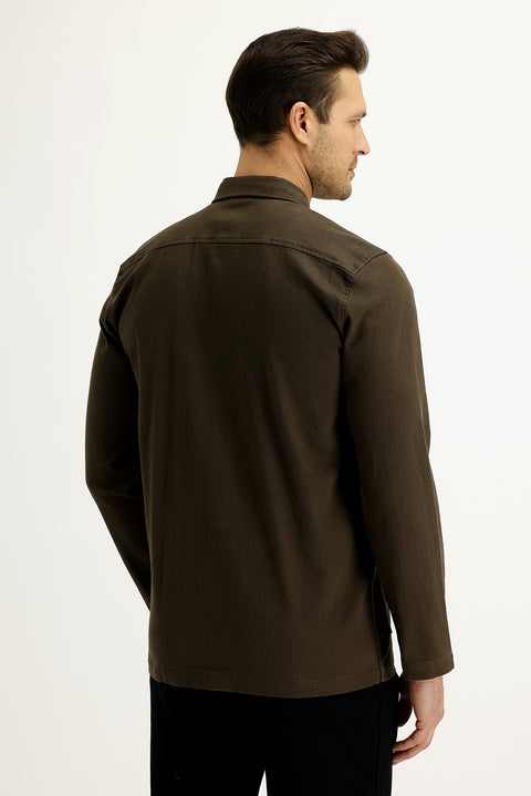 Medium Mink Slim Fit Narrow Cut Shacket Shirt / Jacket