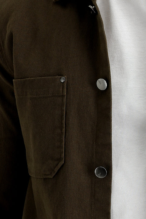 Medium Mink Slim Fit Narrow Cut Shacket Shirt / Jacket