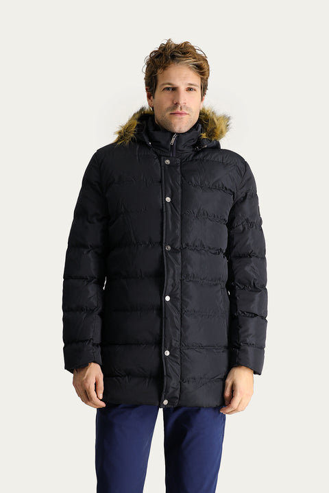Medium Navy Hooded Puffy Sports Jacket