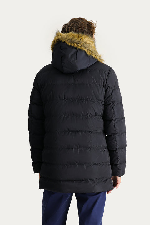 Medium Navy Hooded Puffy Sports Jacket