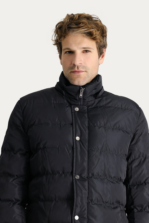 Medium Navy Hooded Puffy Sports Jacket