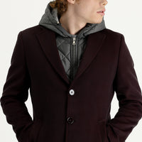 Dark Burgundy Slim Fit Narrow Cut Vest Coat