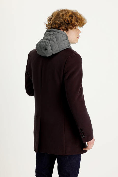 Dark Burgundy Slim Fit Narrow Cut Vest Coat