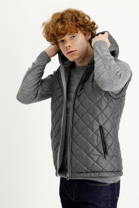 Dark Burgundy Slim Fit Narrow Cut Vest Coat