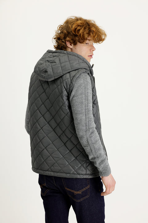 Dark Burgundy Slim Fit Narrow Cut Vest Coat