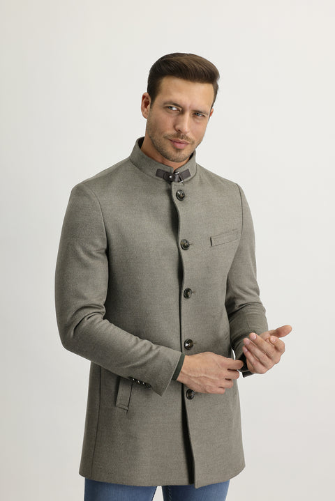 Medium Beige Plain Coat