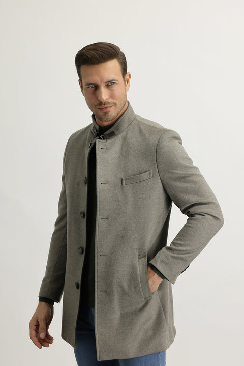 Medium Beige Plain Coat