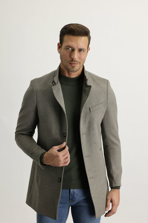 Medium Beige Plain Coat