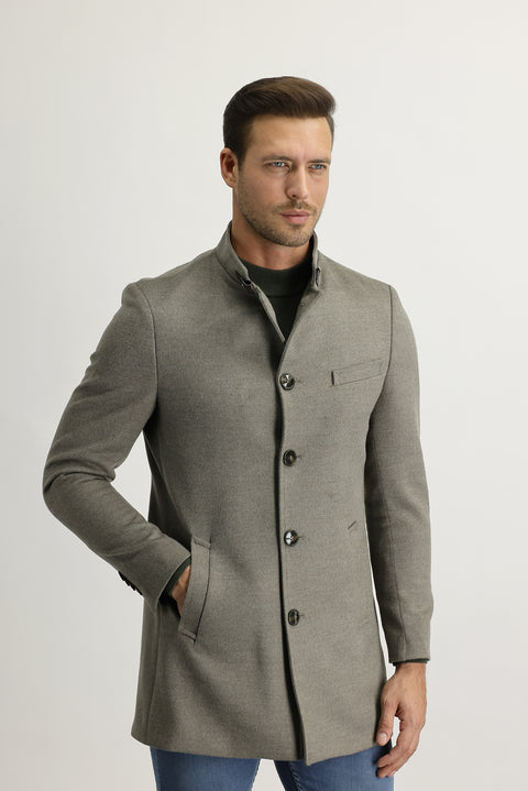 Medium Beige Plain Coat