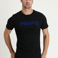 Black Crew Neck Patterned Slim Fit T-shirt