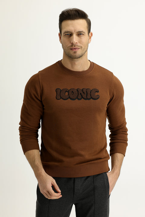 Cinnamon Crew Neck Slim Fit Narrow Cut Sweatshirt