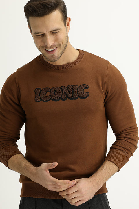 Cinnamon Crew Neck Slim Fit Narrow Cut Sweatshirt