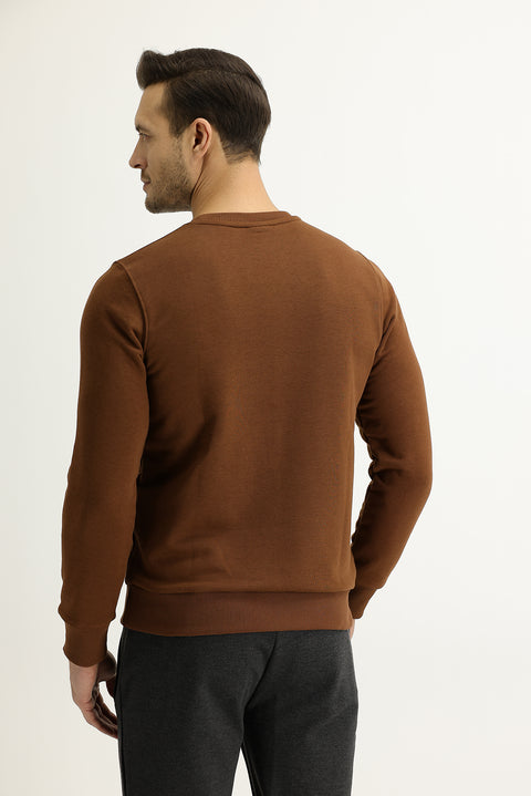 Cinnamon Crew Neck Slim Fit Narrow Cut Sweatshirt