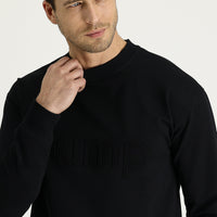 Black Crew Neck Slim Fit Sweatshirt