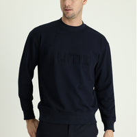 Medium Navy Crew Neck Slim Fit Sweatshirt