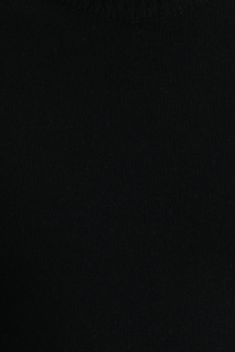 Black Crew Neck Slim Fit Narrow Cut Wool Knit Sweater