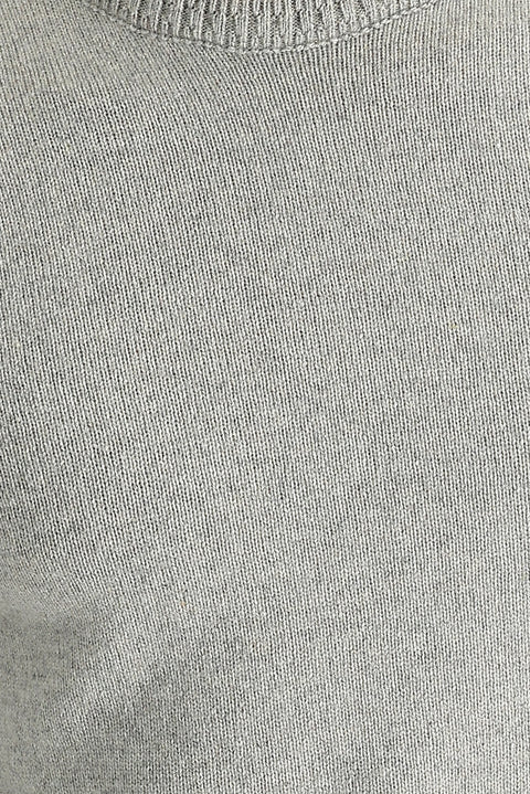 Medium Grey Crew Neck Slim Fit Narrow Cut Wool Knit Sweater