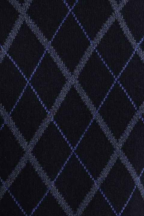 Medium Navy Crew Neck Wool Regular Fit Knit Sweater