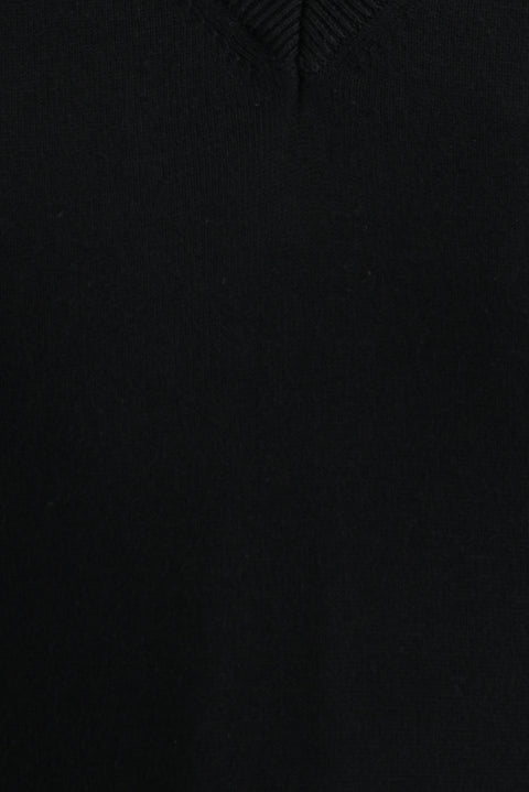 Siyah V Yaka Triko Süveter