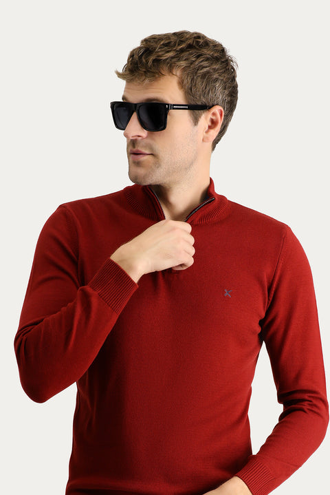 Kiremit Bato Yaka Slim Fit Triko Kazak