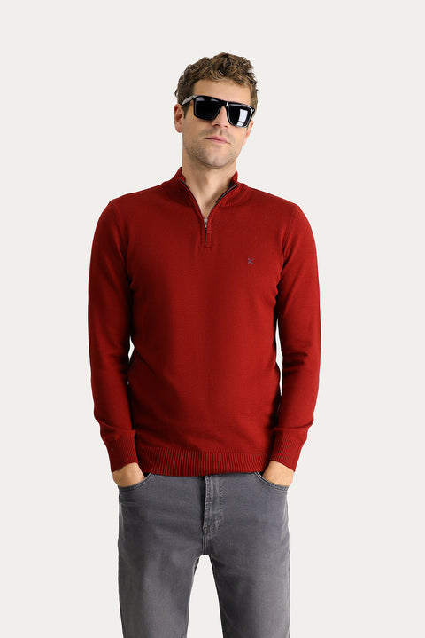 Kiremit Bato Yaka Slim Fit Triko Kazak