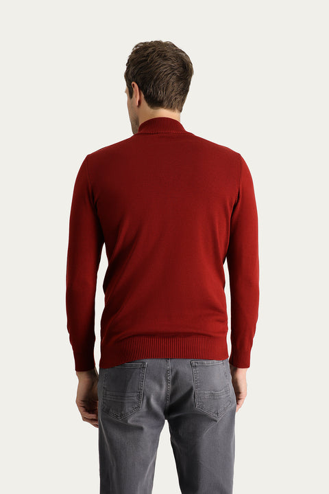 Kiremit Bato Yaka Slim Fit Triko Kazak