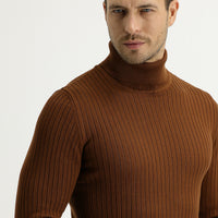 Tarçın  Balıkçı Yaka Slim Fit Dar Kesim Triko Kazak