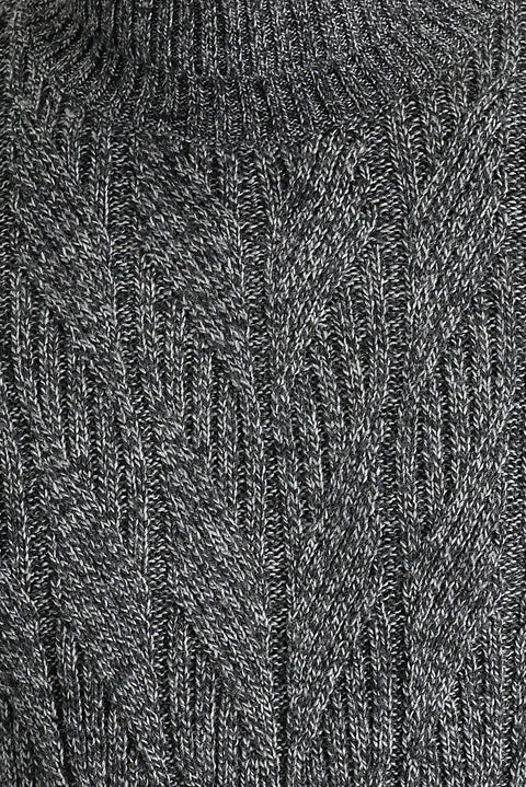 Medium Anthracite Turtleneck Regular Fit Knit Sweater