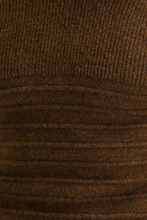 Cinnamon Crew Neck Slim Fit Narrow Cut Wool Patterned Knit Sweater