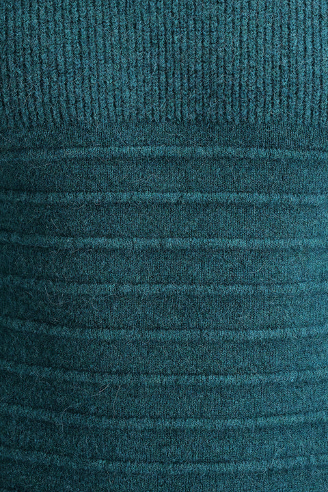 Emerald Green Crew Neck Slim Fit Narrow Cut Knit Sweater