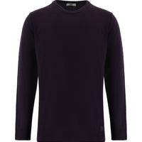 Medium Purple Crew Neck Slim Fit Narrow Cut Patterned Knit Sweater