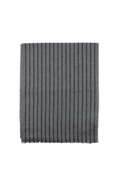 Medium Grey Striped Scarf