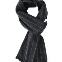 Dark Anthracite Striped Scarf