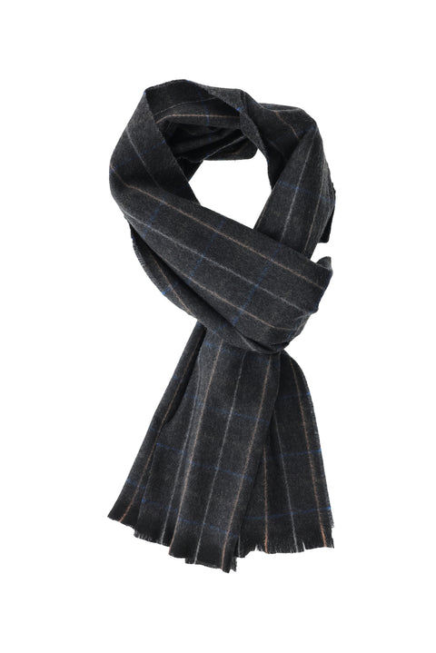 Dark Anthracite Striped Scarf