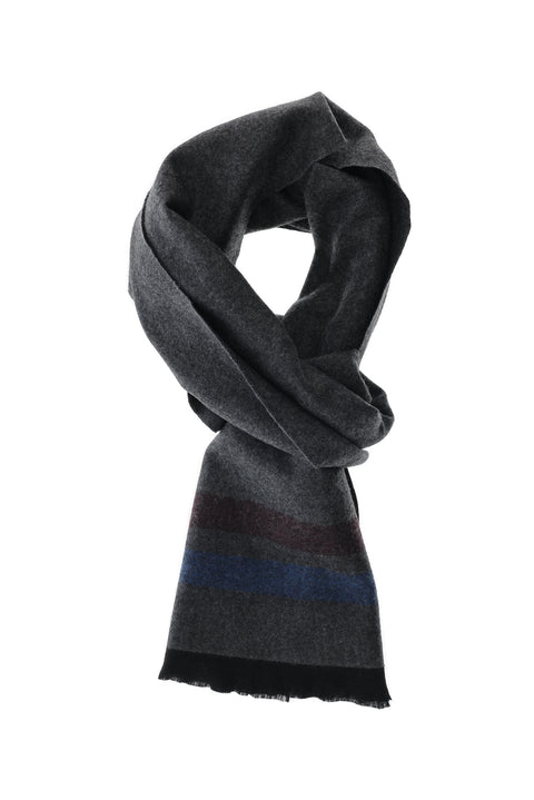Medium Smoke Melange Bordered Scarf
